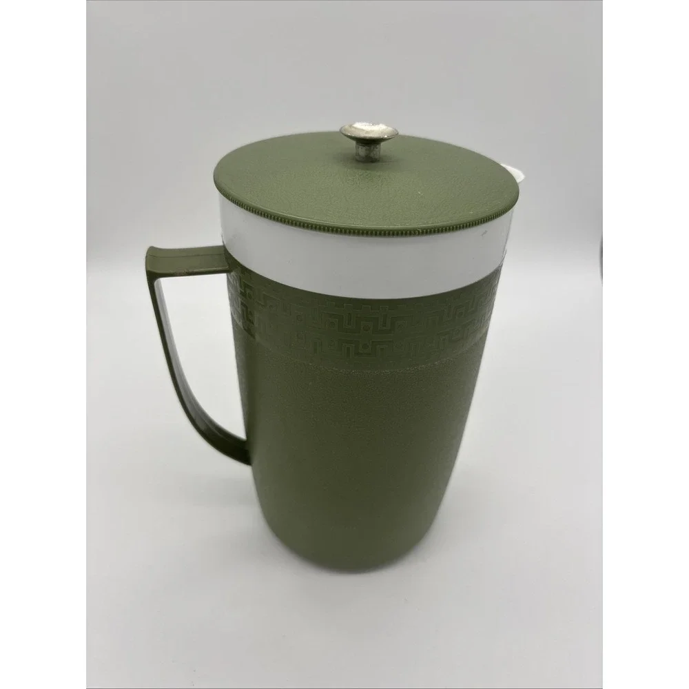 Mid Century Modern Therm O‎ Ware Avocado Green Matching Pitcher And Ice Bucket